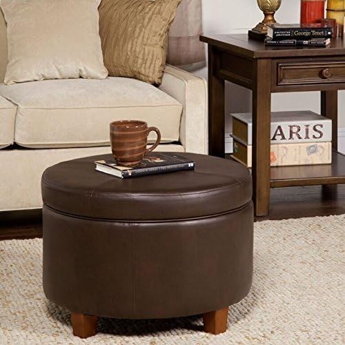 Homepop round leatherette - round,