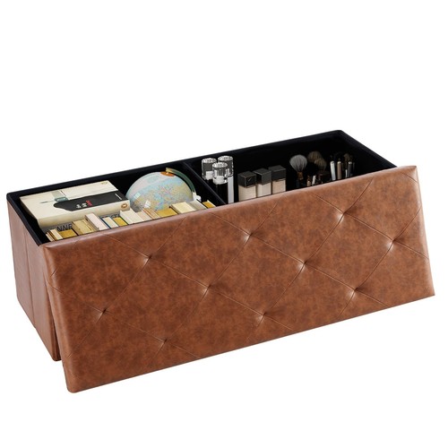 Folding storage ottoman - ottoman, bench